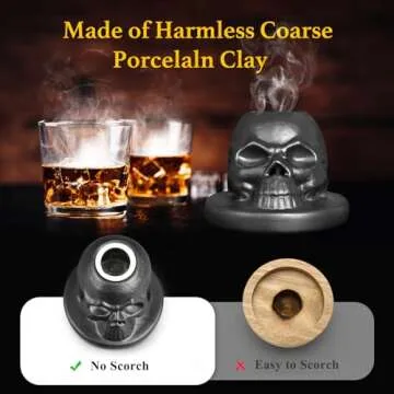 Cocktail Smoker Kit with Torch & 4 Flavors Wood Smoker Chips, iTayga Ceramics Whiskey Smoker Kit for Cocktails, Whiskey, Drinks, Bourbon - Unique Gifts for Men/Father/Husband/Friends(No Butane) -Black