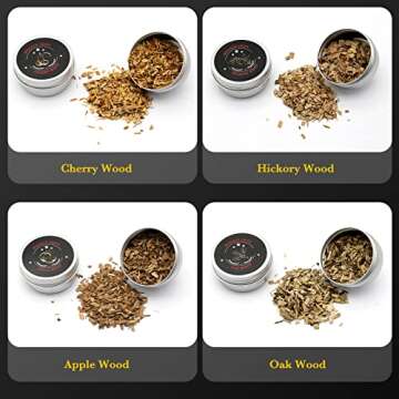 Cocktail Smoker Kit with Torch & 4 Flavors Wood Smoker Chips, iTayga Ceramics Whiskey Smoker Kit for Cocktails, Whiskey, Drinks, Bourbon - Unique Gifts for Men/Father/Husband/Friends(No Butane) -Black