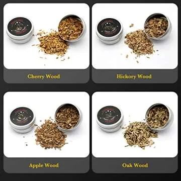 Cocktail Smoker Kit with Torch & 4 Flavors Wood Smoker Chips, iTayga Ceramics Whiskey Smoker Kit for Cocktails, Whiskey, Drinks, Bourbon - Unique Gifts for Men/Father/Husband/Friends(No Butane) -Black