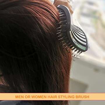 Elfirly Boar Bristle Curved Vented Hair Brush, Men Women and Barber Hairdressing Styling Brush, No More Tangle Hair Comb for Blowing Long Thick Thin Curly Wet and Dry Hair