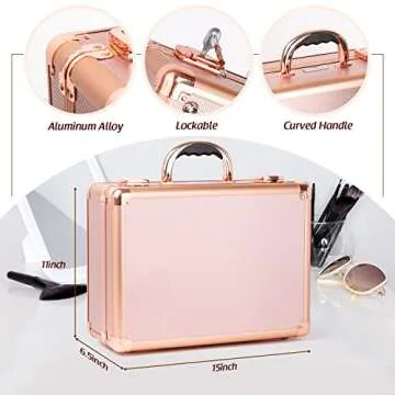 Kemier Makeup Train Case with LED Lights and Mirror