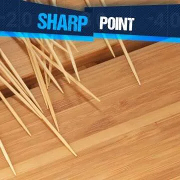 BambooMN 3.9" Decorative Sports Ball End Bamboo Cocktail Fruit Sandwich Picks Skewers for Catered Events, Holiday's, Restaurants or Buffets Party Supplies, Football, 100 pcs