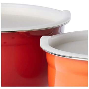 Fiesta Mixing 8-Piece Stainless Steel Bowl Set with Lids, 1.5quarts