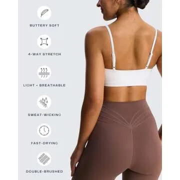 Aoxjox Women's Workout Ellie Sports Bra Cutout Training Fitness Running Yoga Crop Tank Top (White, Small)