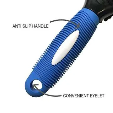BV Pet Grooming Bristle and Pin Comb Brush, Black and Blue, For all breeds and coat types, Removing Shedding Hair, Brush for Dogs and Cats