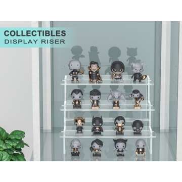 Meteou Acrylic Display Risers, 9.5'' Perfume Organizer Clear Riser Compatible with Funko POPs, Nendoroids, Action Figures, Cupcake Stand Lotion Holder Skincare Organizer Tiered Display Table Stand