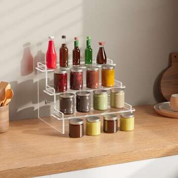 Meteou Acrylic Display Risers, 9.5'' Perfume Organizer Clear Riser Compatible with Funko POPs, Nendoroids, Action Figures, Cupcake Stand Lotion Holder Skincare Organizer Tiered Display Table Stand