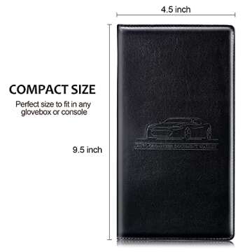 Frienda 2 Piece Car Registration and Insurance Documents Holder, PU Leather Auto Vehicle Card Paperw...