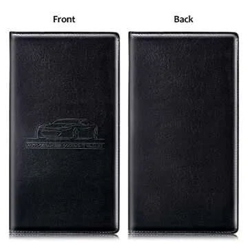 Frienda 2 Piece Car Registration and Insurance Documents Holder, PU Leather Auto Vehicle Card Paperwork Glove Box Organizer for Driver License with Magnetic Closure (Black, Pink)