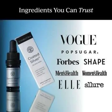 CYMBIOTIKA Colloidal Silver Liquid Supplement with Coated Silver, 20,000 PPM Mineral Concentrate, Immune Support Supplement for Adults, Easy to Use, 5 ml