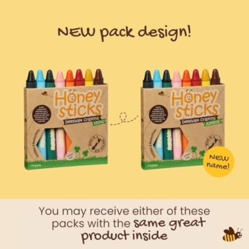 Honeysticks Jumbo Crayons - 100% Pure Beeswax, Non-Toxic