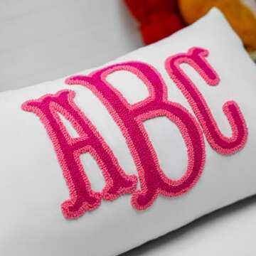 Monogram Custom Punch Needle Pillow, Embroidery Gift for Couple, Initial Wedding Monogram, New Home Housewarming Gift, Home Decorations Gift