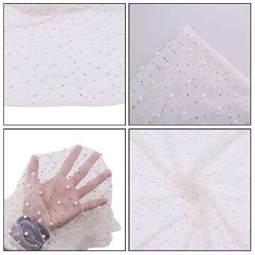 BOLLEY JOSS Women Sexy See Through Pearl Rhinestone Sheer Mesh Cover Up Dress Swimwear Bikini Coverups