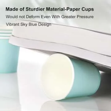 360 Pack Sky Blue Paper Cups - Eco-Friendly and Durable