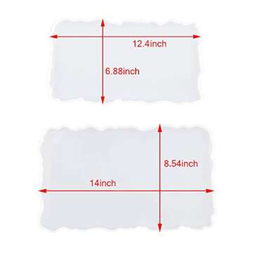2Pcs Epoxy Resin Mold Irregular Tray Mold Large Silicone Mold for DIY Resin Rack Tray HOM Decoration Craft ( Rectangle)