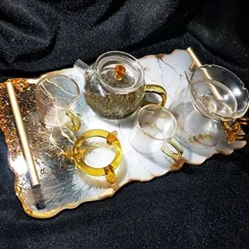 2Pcs Epoxy Resin Mold Irregular Tray Mold Large Silicone Mold for DIY Resin Rack Tray HOM Decoration Craft ( Rectangle)