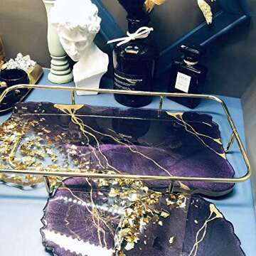 2Pcs Epoxy Resin Mold Irregular Tray Mold Large Silicone Mold for DIY Resin Rack Tray HOM Decoration Craft ( Rectangle)