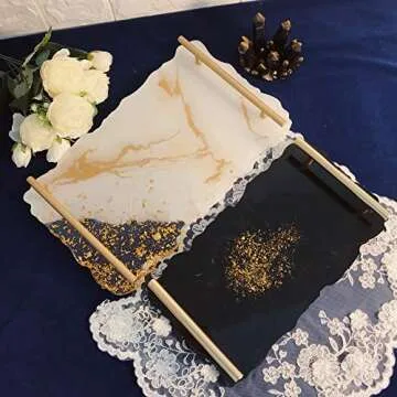 2Pcs Epoxy Resin Mold Irregular Tray Mold Large Silicone Mold for DIY Resin Rack Tray HOM Decoration Craft ( Rectangle)