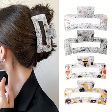 Vsdski Halloween Hair Clips Medium Square Claw Clips for Thick Thin Hair Goth Hair Accessories for W...
