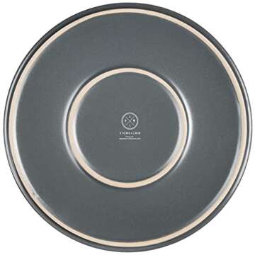 Stone Lain Coupe - Celina Stoneware Round Dinner Plates Set, 4-Piece, Grey Matte