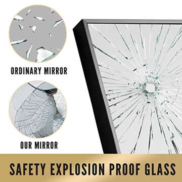 MIRUO Full Length Mirror, 64" x 21" Aluminum Alloy Frame Floor Mirror with Stand, Large Bedroom Mirror, Free Standing or Wall Mounted or Leaning Against Wall, Black