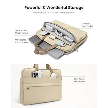 tomtoc Protective Laptop Shoulder Bag Case for 13-14 Inch MacBook Air/Pro, 13-inch iPad Pro M4/iPad ...