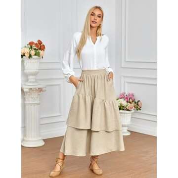 Belle Poque Renaissance Skirts for Women Victorian Ruffle Skirt Boho Maxi Long Skirt Cottagecore Peasant Skirt Khaki M
