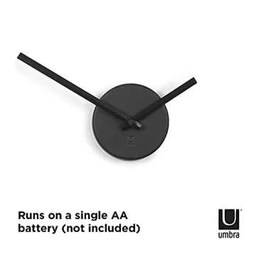 Umbra 1005400-040 Blink Wall Clock Black - Easy to Paste Wall Sticker Numbers, Frameless Large Decorative Wall Clock, Simple Indicators, Minimalist, Black,39.25 Inch L x 39.25 Inch W x 1.38 Inch H