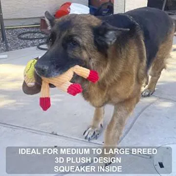 Jalousie Plush Dog Toys Set for Medium Large Breeds