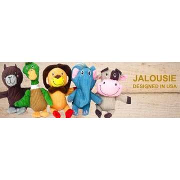 Jalousie 5 Pack Tough Layer Plush Dog Toys Assortment Value Bundle Dog Squeaky Toys Assortment Puppy Pet Mutt Dog Toy Dog Squeak Toy for Medium Large Dogs