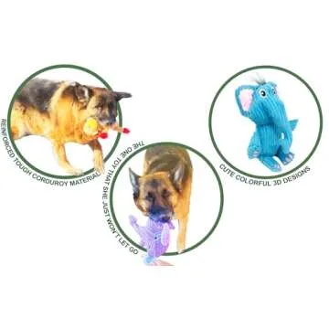 Jalousie Plush Dog Toys Set for Medium Large Breeds