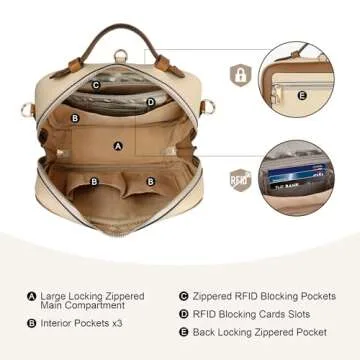 Joryin Anti-Theft Crossbody Bag - Stylish & Secure for Travel