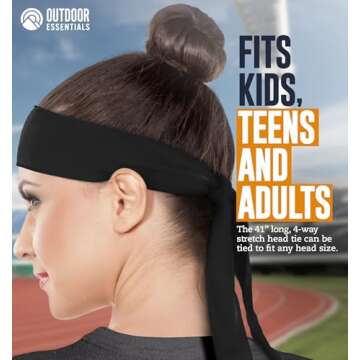 Tie Headband for Women & Men - Ninja Headbands, Head Tie for Running, Basketball, Football & Athletics,Cooling Headband