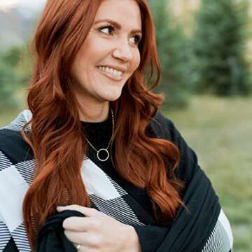 Soft Oversized Throw Blanket - Super Cozy Adult Size Large Swaddle Blankets for Bed, Sofa, Couch - Lightweight Jersey Knit Comfort Throws 57x72 Inch Long (Black Buffalo Plaid)