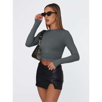 Trendy Queen Long Sleeve Crop Tops for Stylish Teens