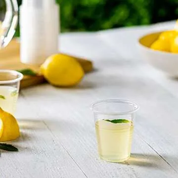 Comfy Package 5 oz Clear Plastic Cups - 100 Count Disposable