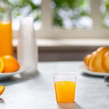 Comfy Package 5 oz Clear Plastic Cups - 100 Count Disposable