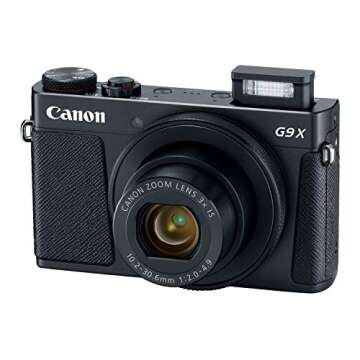 Canon PowerShot G9 X Mark II Compact Digital Camera w/ 1 Inch Sensor and 3inch LCD - Wi-Fi, NFC, & Bluetooth Enabled (Black), 6.30in. x 5.70in. x 2.50in.