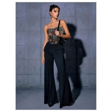 Stylish SOLY HUX Crop Top for Women - Vintage Floral Bustier