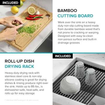 KRAUS Kore 23-Inch Undermount Workstation Stainless Steel Sink