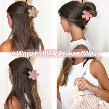 Durable Flower Hair Clips for All Hair Types 8PCS