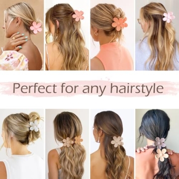 Durable Flower Hair Clips for All Hair Types 8PCS