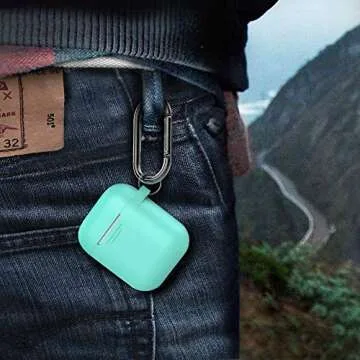 AhaStyle Upgrade Silicone Case Protective Cover [Front LED Visible] Compatible with Apple AirPods 2 & 1 (Mint Green)