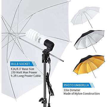 Kshioe Photography Lighting Kit, Light Box Photography with Backdrap Stand, Photo Backdrops for Photo Studio Product, Portrait and Video Shooting