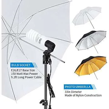 Kshioe Photography Lighting Kit, Light Box Photography with Backdrap Stand, Photo Backdrops for Photo Studio Product, Portrait and Video Shooting