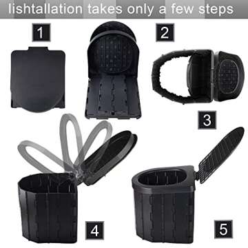 SFSUMART Camping Toilet, Universal Foldable Portable Toilet for Adult Kids, Emergency Potty with 12p...