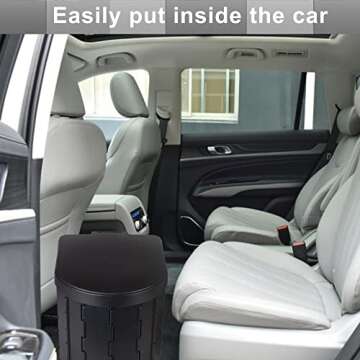 SFSUMART Camping Toilet, Universal Foldable Portable Toilet for Adult Kids, Emergency Potty with 12pc Toilet Bags for Outdoors, Car Travel, Hiking, Boating, Trip (Deep Black)