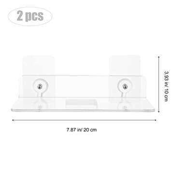 Shower Caddy Adhesive Shower Organizer: 2 Pcs Shower Shelf Wall Mounted, Bathroom Floating Shelf Clear Acrylic Shower Organizer No Drilling Shower Racks for Shampoo, Body Wash, Soap