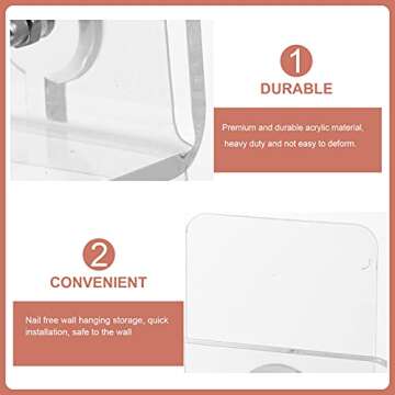 Shower Caddy Adhesive Shower Organizer: 2 Pcs Shower Shelf Wall Mounted, Bathroom Floating Shelf Clear Acrylic Shower Organizer No Drilling Shower Racks for Shampoo, Body Wash, Soap