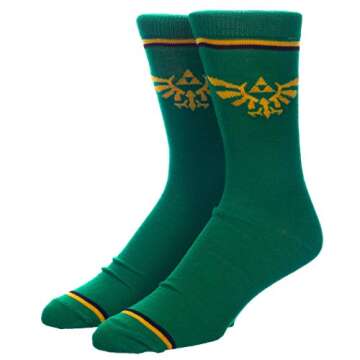 Bioworld Men's Legend of Zelda 5-Pack Crew Socks - Green